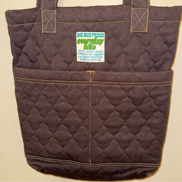 Big Bud Press Quilted Everyday Tote in Dark Espresso - Picture 3 of 10